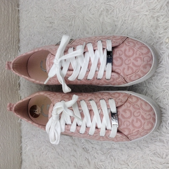 G by Guess Tannur Pink Fabric Upper Round Toe Low Top Lace Up Sneaker Shoe - Picture 2 of 16